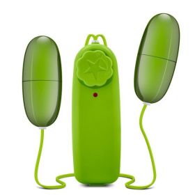 Double Pop Eggs Lime Green Vibrating Bullets (Material: Plastic)