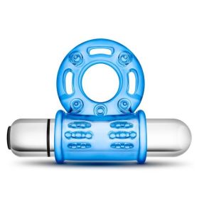 Stay Hard 10 Function Bull Ring Blue Vibrating (Material: TPR/TPE)