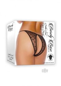 Barely B Polka Dot Open Panty Blk (Material: Mesh)