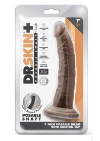 Dr Skin Plus Posable Dildo 7 Chocolate (Material: TPR/TPE)
