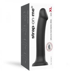 Strap-on-me Semi-realistic Dual Density Bendable Dildo Black Size Xl (size: XL)