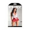 Fantasy Lingerie Play Pulse Check Collared Teddy With Open Back, Pleated Skirt, Medic Hat & 1 Pair O