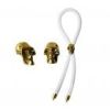 Bolo C-Ring Lasso Gold Skull Bead Silicone White