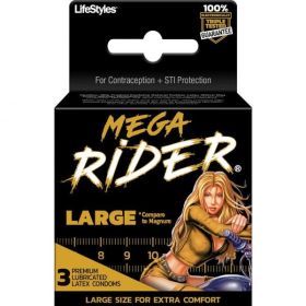 Lifestyles Mega Rider Large Latex Condoms 3 Pack (Material: Latex)